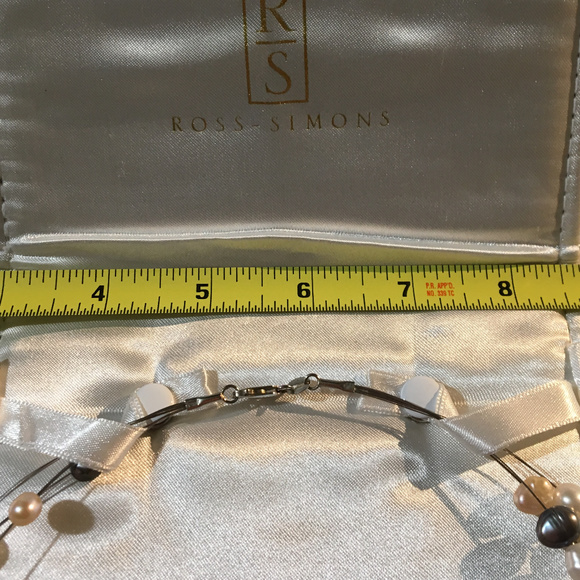 Ross Simons Sterling Silver Fresh Water & Black Pearl 2 Strand Necklace Choker - Picture 5 of 7